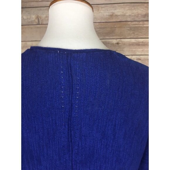 Anthropologie Moth Small Sweater Sheer Sleeve Detailing Blue Dolman Sleeves - Picture 4 of 9